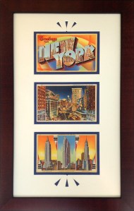NYC Vintage Postcards Framed