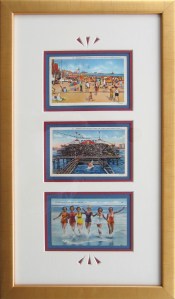 Atlantic City, NJ Framed Vintage Postcards Montage