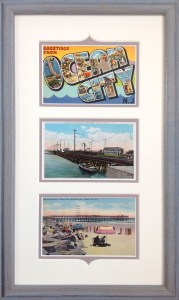 Ocean City Vintage Postcards framed
