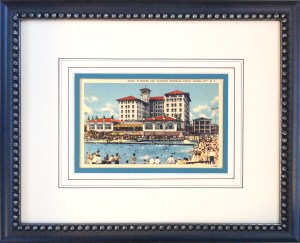 French Lines on a custom framed Flanders Ocean City postcard