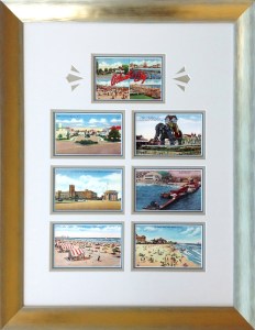 Framed Atlantic City Postcard Montage